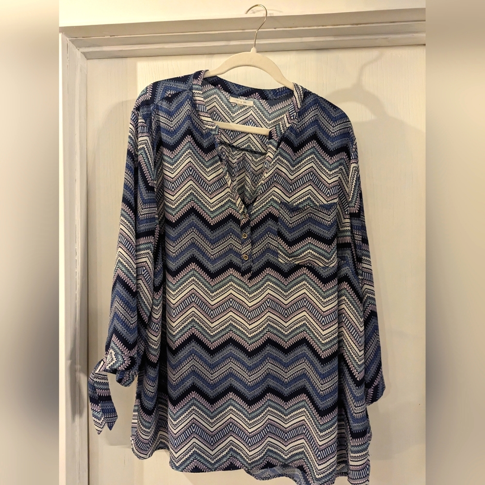 Maurices Blue Chevron Tunic